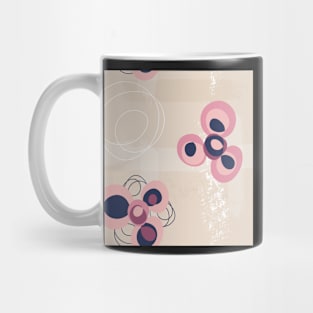 Pink abstract circle flowers on sand Mug